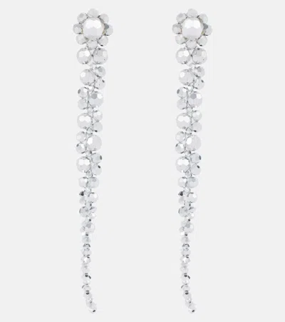 Simone Rocha Drip Crystal-embellished Drop Earrings In Silver