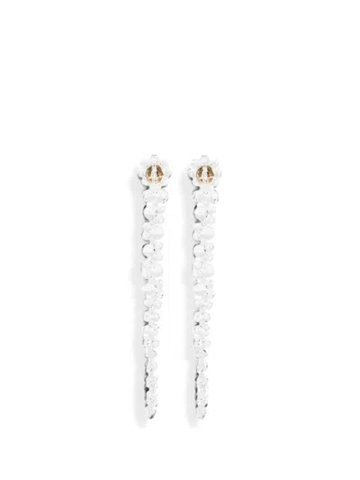 Simone Rocha Drip Crystal-embellished Drop Earrings In White
