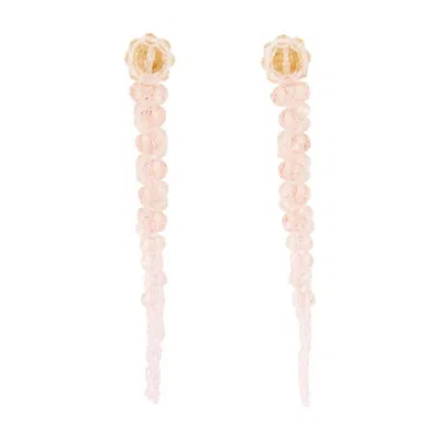 Simone Rocha Drip Earrings -  - Crystal - Pink In Orange