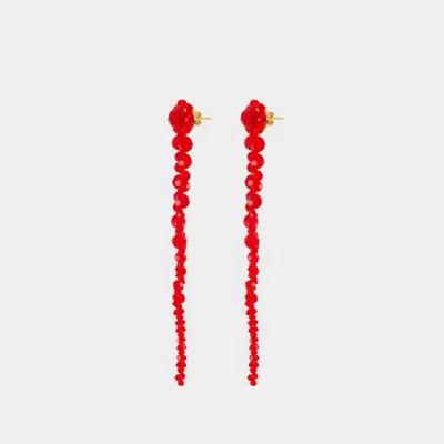 Simone Rocha Drip Earrings In Red