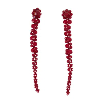 Simone Rocha Drip Earrings In Red
