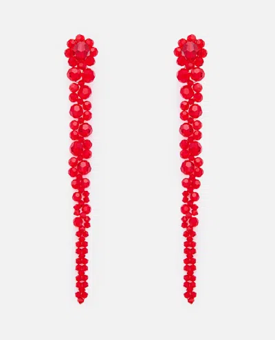 Simone Rocha Drip Earrings In Red