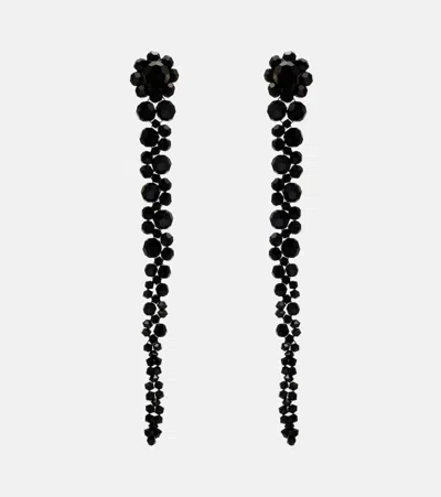 Simone Rocha Drip Embellished Drop Earrings In Black