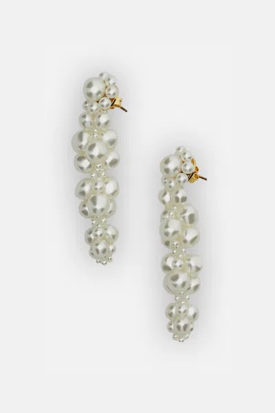 Simone Rocha Drop Cluster Earrings In White