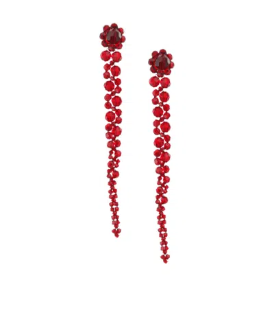 Simone Rocha Drop Embellished Earrings In Red
