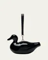 Simone Rocha Duck Patent Leather Wristlet In Black
