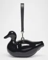 Simone Rocha Duck Patent Leather Wristlet In Black