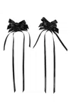Simone Rocha Bow-detail Satin Earrings In Black