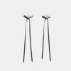 Simone Rocha Victorian Bow Ribbon Stud Earrings Accessories In Crystal Black