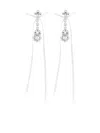Simone Rocha Victorian Bow Ribbon Drip Earrings In Crystal Ivory