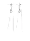 Simone Rocha Victorian Bow Ribbon Drip Earrings In Crystal Ivory