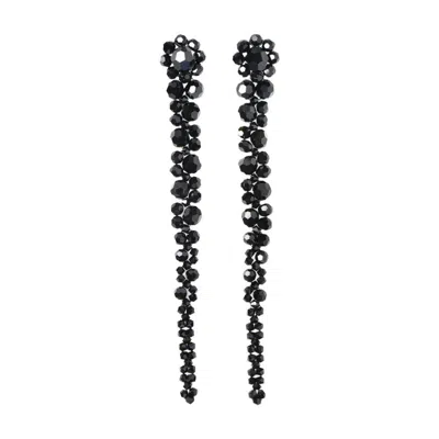 Simone Rocha Drip Gold-tone Crystal Earrings In Black