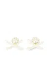 Simone Rocha Petite Bow Crystal-embellished Stud Earrings In Neutral