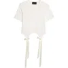 Simone Rocha Easy Ribbon-detailed Cotton T-shirt In Ivory