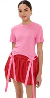 Simone Rocha Womens Easy Bow-embellished Cotton-jersey T-shirt Bright Pink In Bright Pink