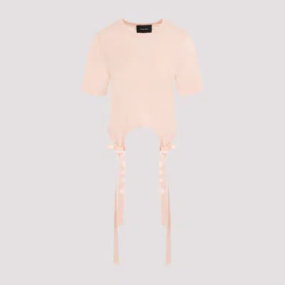 Simone Rocha Easy T-shirt Bow Tails In Nude & Neutrals