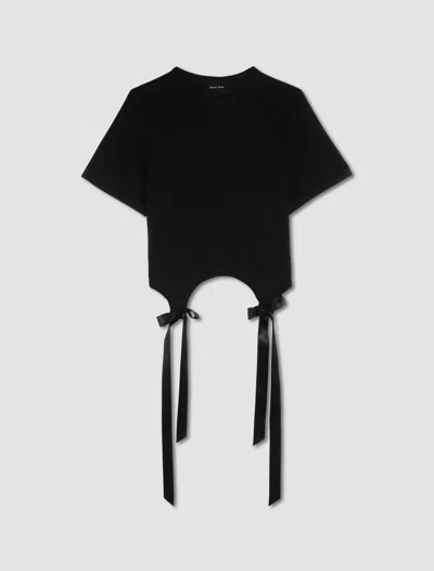 Simone Rocha Easy T-shirt With Bow Tails In Black