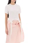 Simone Rocha Off-white Bow Tail Easy T-shirt In Multi