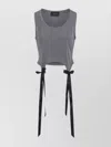 Simone Rocha Easy Tank Top Featuring Bow Tails In Gray