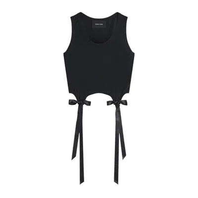 Simone Rocha Easy Tank W/ Bow Tails In Black