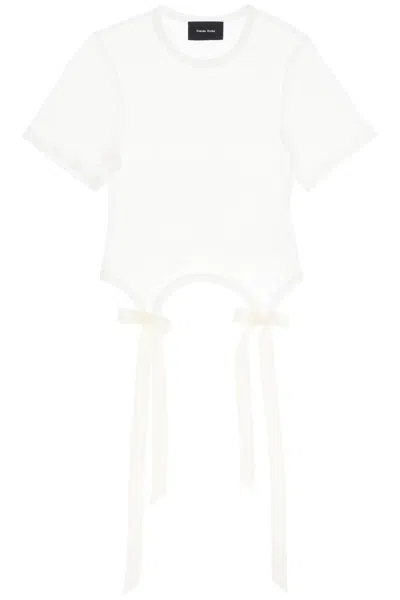 Simone Rocha Easy T-shirt Bow Tails In White