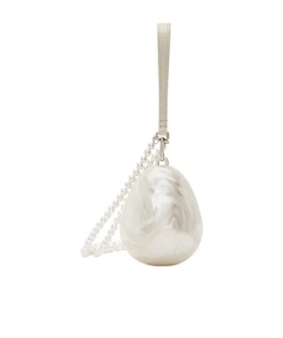 Simone Rocha Egg Faux-pearl Clutch In White