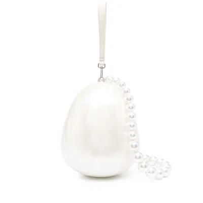 Simone Rocha Egg Faux Pearl Tote Bag In Neutral