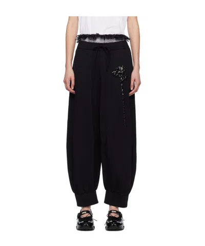 Simone Rocha Elastic Waist Sweatpants In Black/jet