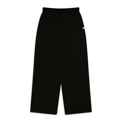 Simone Rocha Elasticated Knee Pleat Trousers W/ Daisy Black