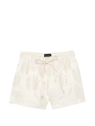 Simone Rocha Elasticated Rose Shorts In Neutral