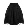 SIMONE ROCHA ELASTICATED RUCHING BLACK POLYAMIDE MIDI SKIRT