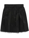 Simone Rocha Black Mini Pleated Elasticated Waist Kilt Skirt In Black