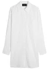 Simone Rocha Elongated Cuff Button Placket Cotton-poplin Shirt In White