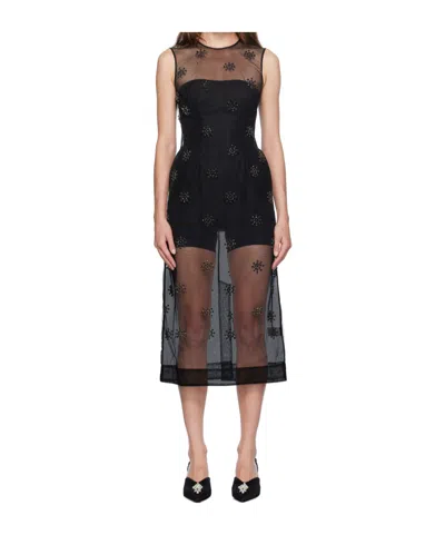Simone Rocha Embellied Sleeveless Dress In Black