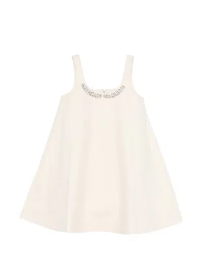 Simone Rocha Embellished A-line Mini Dress In Neutral
