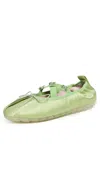 Simone Rocha Green Grip Ballerina Flats In Matcha/mint