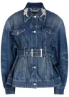 Simone Rocha Embellished Sculpted Denim Jacket In Blue