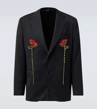 Simone Rocha Embellished Blazer In Black