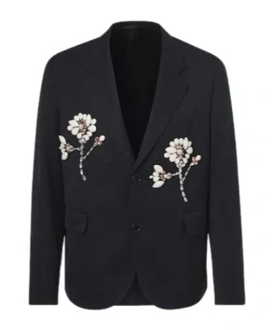 Simone Rocha Embellished Blazer In Animal Print