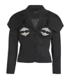 Simone Rocha Crystal-embellished Woven Jacket In Black