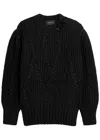 Simone Rocha Embellished Cable-knit Alpaca-blend Jumper In Black