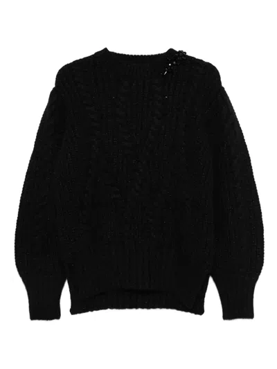 SIMONE ROCHA EMBELLISHED CABLE-KNIT SWEATER