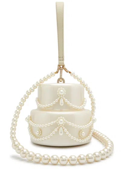 Simone Rocha Embellished Cake Top Handle Bag In Pearl