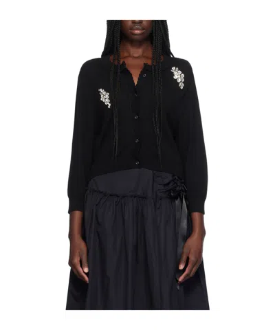 Simone Rocha Embellished Cardigan In Black