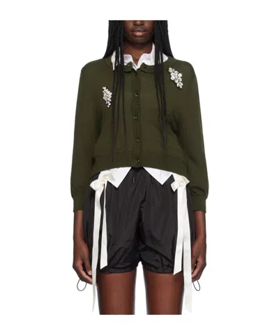 Simone Rocha Embellished Cardigan In Black
