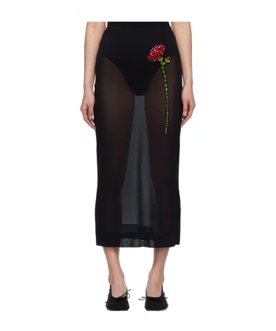 SIMONE ROCHA EMBELLISHED CARNATION COLUMN SKIRT