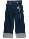 Simone Rocha Straight Jeans Mit Kristallen In Blue