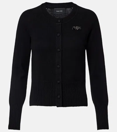 Simone Rocha Embellished Cashmere Cardigan In Black