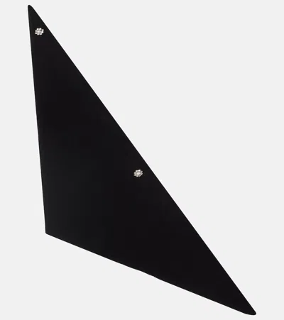 Simone Rocha Embellished Cashmere Scarf In Black