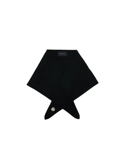 Simone Rocha Embellished Cashmere Scarf In Orange